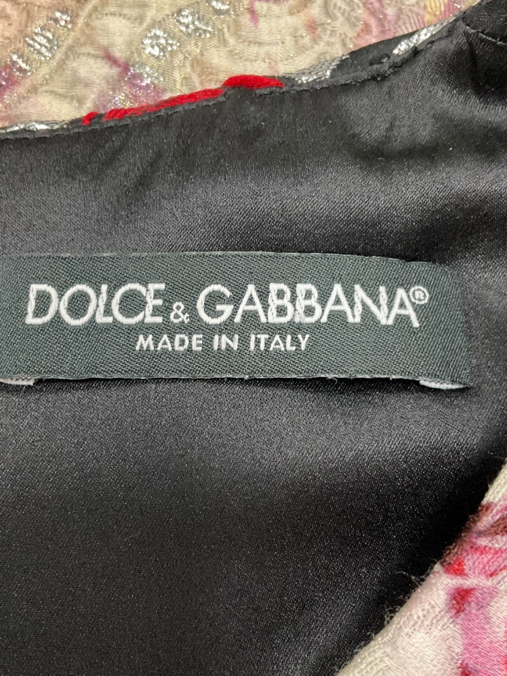 DOLCE & GABBANA GOLD MULTI METALLIC JACQUARD PATCHWORK COCKTAIL DRESS - Picture 4 of 7